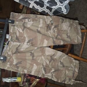 Brown Camo Cargo Shorts